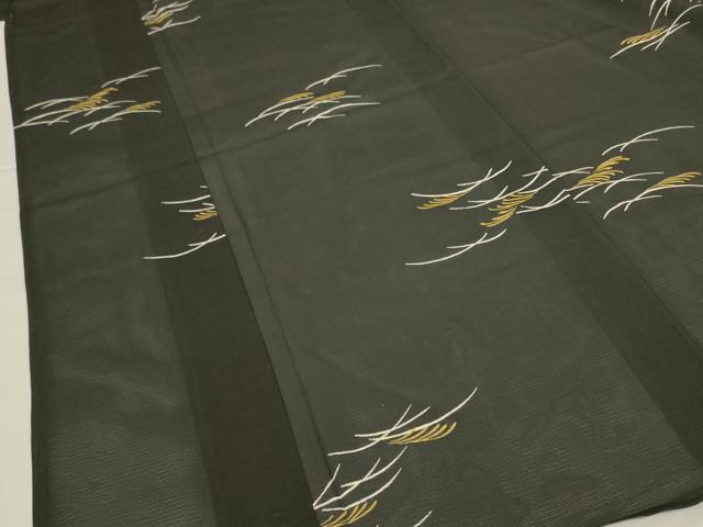 平和屋着物＊夏物 銀座 志ま亀 小紋 絽 ススキ たとう紙付き 正絹 逸品 AABG5512jd