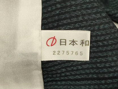 平和屋着物＊夏物 小紋 紗 横縞 正絹 逸品 AABG5513jd