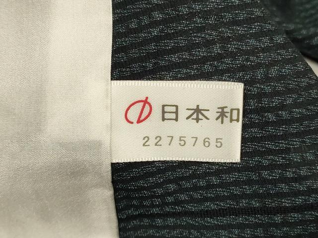 平和屋着物＊夏物 小紋 紗 横縞 正絹 逸品 AABG5513jd