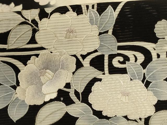 平和屋着物＊夏物　訪問着　絽　流水草花文　正絹　逸品　AABG5518jd