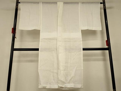 平和屋着物＊夏物　長襦袢　流水笹文紗　白色　麻　逸品　AABG5520jd