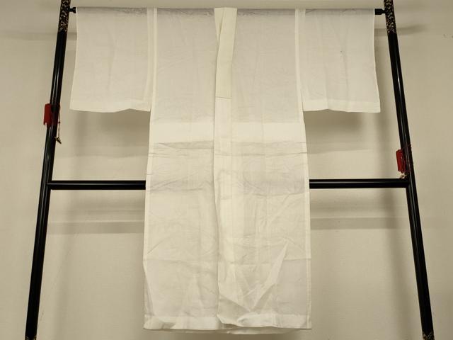 平和屋着物＊夏物　長襦袢　流水笹文紗　白色　麻　逸品　AABG5520jd
