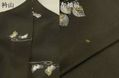 平和屋着物＊夏物 小紋 紗 流水枝葉文 洗える着物 AABG5530jd