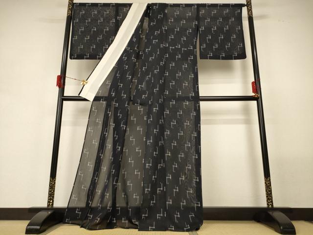 平和屋着物＊夏物 紗紬 絣文 正絹 逸品 AABG5536jd