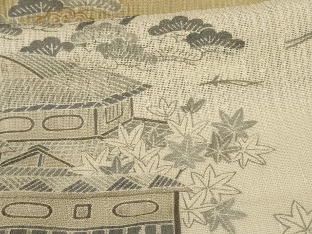 平和屋着物＊夏物 訪問着 紗 風景文 正絹 逸品 AABG5537jd