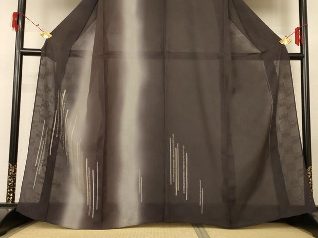 平和屋着物＊夏物 訪問着 変わり絽 駒刺繍 縞 暈し染め 正絹 逸品 AABG5538jd