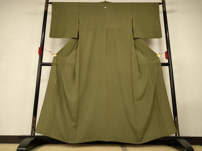 平和屋着物＊夏物 色無地 紗 根岸色 柿渋染 正絹 逸品 AABG5539jd