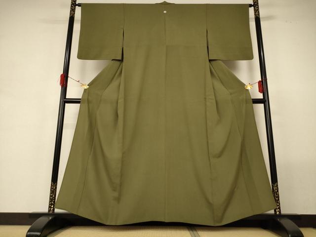 平和屋着物＊夏物 色無地 紗 根岸色 柿渋染 正絹 逸品 AABG5539jd