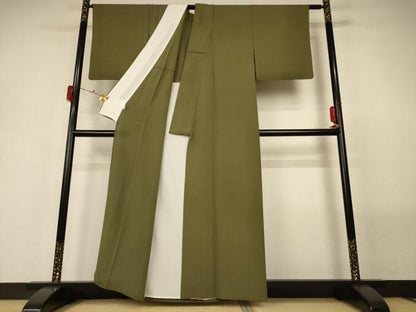 平和屋着物＊夏物 色無地 紗 根岸色 柿渋染 正絹 逸品 AABG5539jd