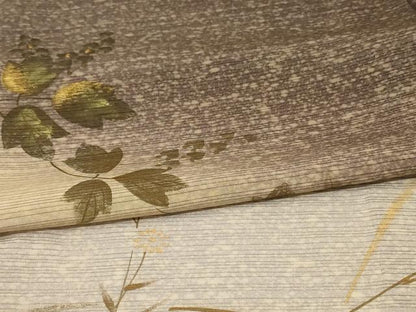 平和屋着物＊夏物 訪問着 絽 枝葉文 暈し染め 金糸 金彩 正絹 逸品 AABG5543jd