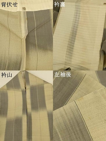 平和屋着物＊夏物 明石ちぢみ 変わり市松文様 正絹 逸品 AABG5544jd