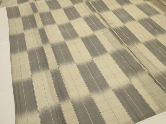 平和屋着物＊夏物 明石ちぢみ 変わり市松文様 正絹 逸品 AABG5544jd