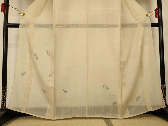 平和屋着物＊夏物 訪問着 紗 手描き 蟹 正絹 逸品 AABG5550jd