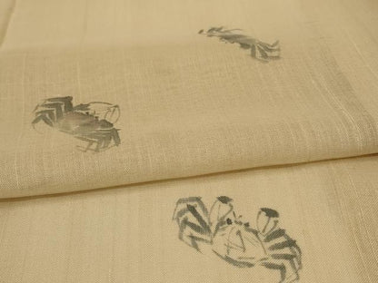 平和屋着物＊夏物 訪問着 紗 手描き 蟹 正絹 逸品 AABG5550jd