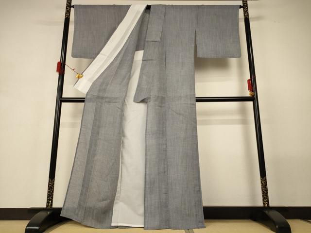 平和屋着物＊夏物 小千谷ちぢみ 縞 綿麻 逸品 AABG5552jd