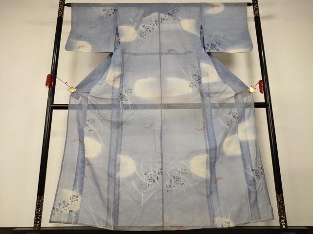 平和屋着物＊夏物 アンティーク 大正ロマン 小紋 紗 蜻蛉 正絹 逸品 AABG5554jd
