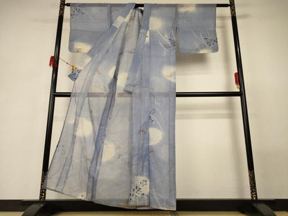平和屋着物＊夏物 アンティーク 大正ロマン 小紋 紗 蜻蛉 正絹 逸品 AABG5554jd