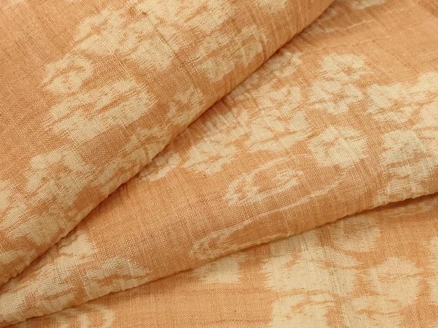 平和屋着物＊夏物　小千谷ちぢみ　流水花文　麻　逸品　AABG5555jd
