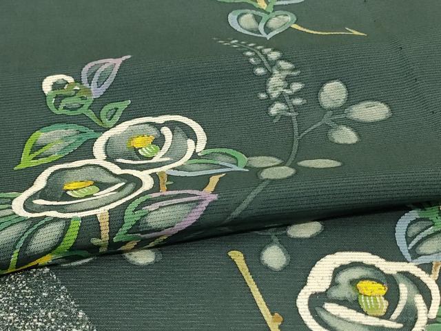 平和屋着物＊夏物 訪問着 絽 手描き 草花文 金彩 小田急百貨店扱い 正絹 逸品 AABG5557jd