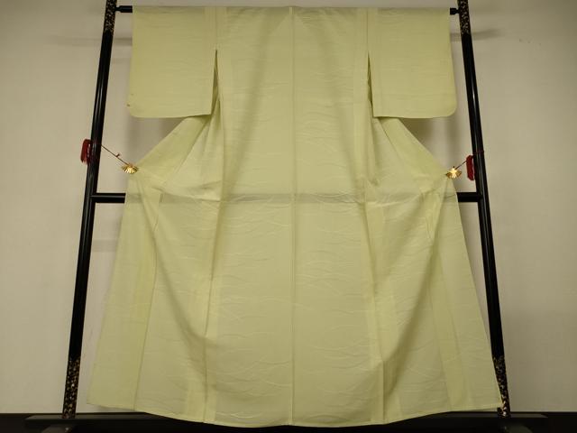 平和屋着物＊夏物 色無地 絽 芝紋紗 女郎花色 正絹 逸品 AABG5558jd