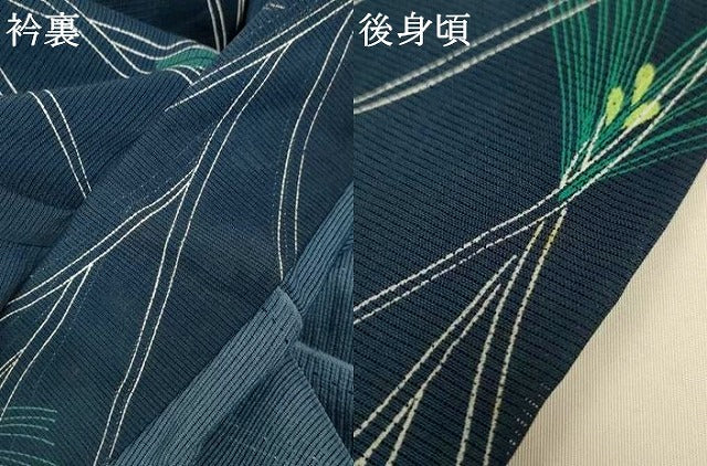 平和屋着物＊夏物 小紋 絽 草葉文 正絹 逸品 AABG5562jd