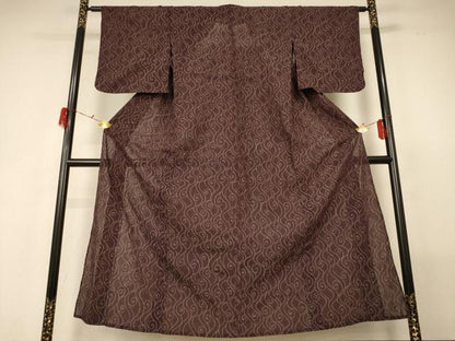平和屋着物＊夏物 紗紬 ちぢみ織 渦 正絹 逸品 AABG5566jd