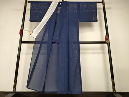 平和屋着物＊夏物 色無地 絽 青褐色 正絹 逸品 AABG5572jd