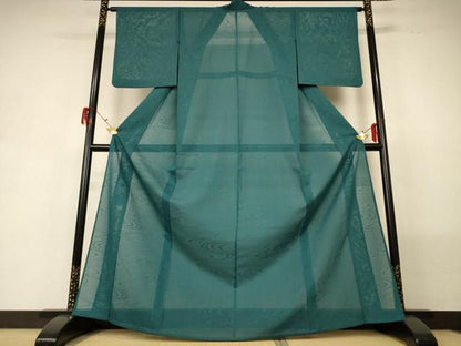 平和屋着物＊夏物 色無地 絽 流水文紗 天鵞絨色 正絹 逸品 AABG5573jd