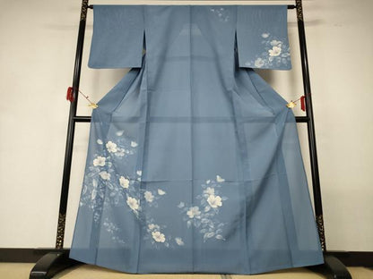 平和屋着物＊夏物 訪問着 絽 草花文 正絹 逸品 AABG5578jd