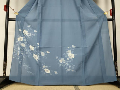 平和屋着物＊夏物 訪問着 絽 草花文 正絹 逸品 AABG5578jd