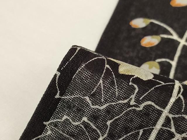 平和屋着物＊夏物 ファッションデザイナー 花井幸子 訪問着 紗 草花文 小田急百貨店扱い 正絹 逸品 AABG5582jd