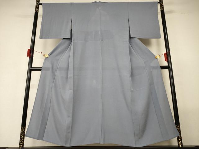 平和屋着物＊夏物 色無地 絽縮緬 薄墨色 正絹 逸品 AABG5583jd