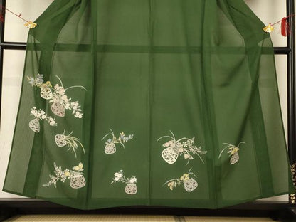 平和屋着物＊夏物 訪問着 変わり絽 飾花文 正絹 逸品 AABG5590jd