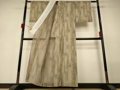 平和屋着物＊夏物 小紋 紗 枝葉文 AABG5598jd