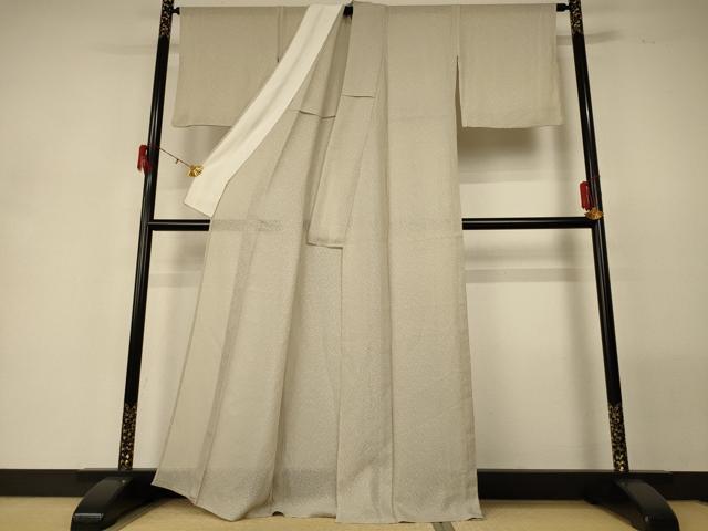 平和屋着物＊夏物 色無地 霞文紗 砂色 正絹 逸品 AABG5599jd