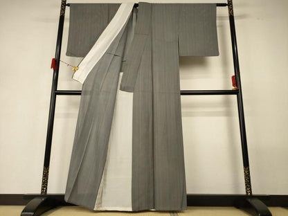 平和屋着物＊夏物　小紋　絽　縞　正絹　逸品　AABG5600jd