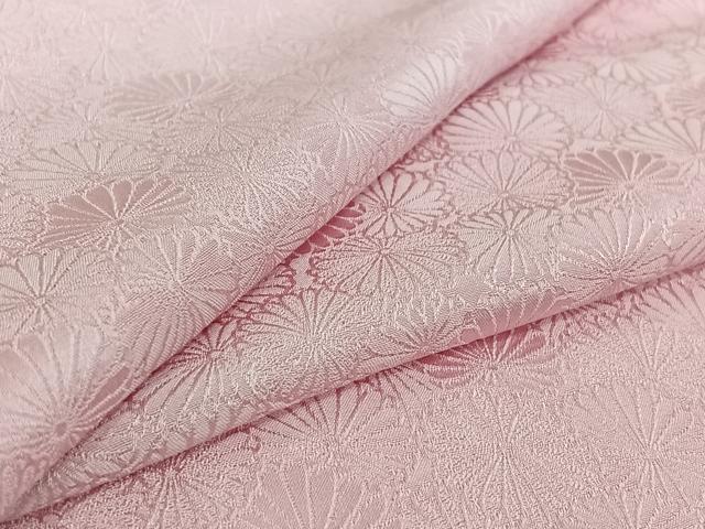 平和屋着物▽上質な色無地 単衣 花づくし地紋 撫子色 ロング丈 正絹 逸品 AABG5602jh