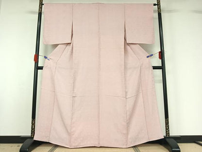 平和屋着物▽上質な色無地 単衣 正倉院花地紋 淡紅藤色 正絹 逸品 AABG5605jh
