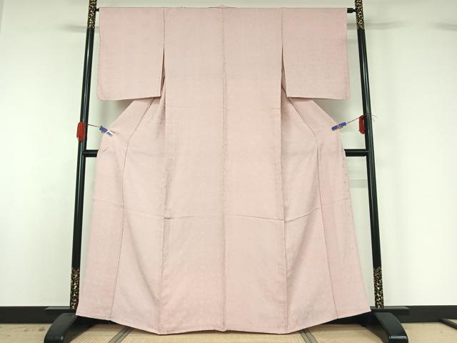 平和屋着物▽上質な色無地 単衣 正倉院花地紋 淡紅藤色 正絹 逸品 AABG5605jh