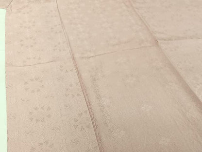 平和屋着物▽上質な色無地 単衣 正倉院花地紋 淡紅藤色 正絹 逸品 AABG5605jh