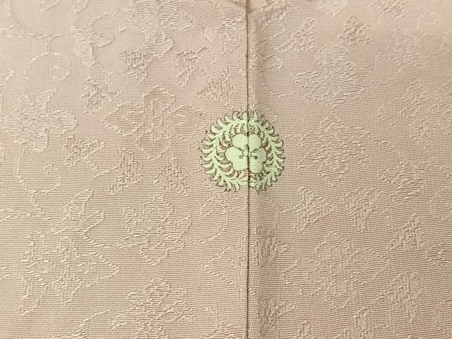 平和屋着物▽上質な色無地 単衣 正倉院花地紋 淡紅藤色 正絹 逸品 AABG5605jh