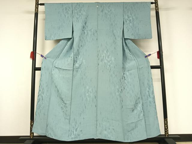 平和屋着物▽上質な色無地 単衣 樹林地紋 勿忘草色 正絹 逸品 AABG5608jh