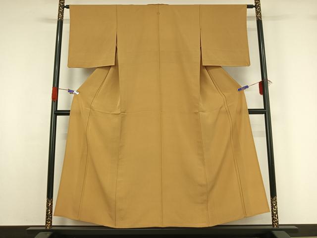 平和屋着物▽上質な色無地 単衣 桑染色 正絹 逸品 AABG5611jh