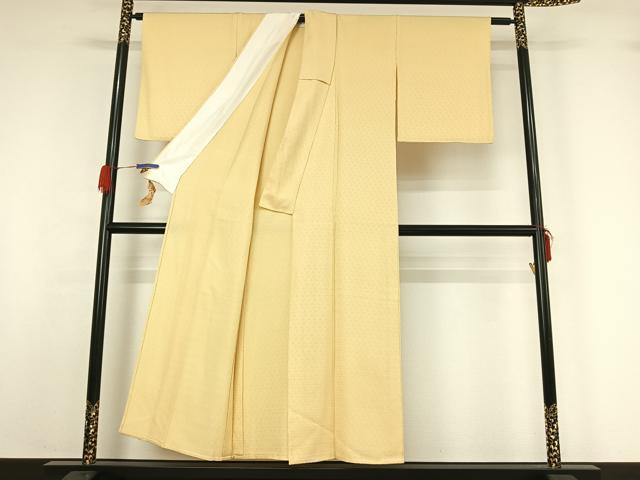 平和屋着物▽上質な色無地 単衣 毘沙門亀甲地紋 蒸栗色 正絹 逸品 AABG5612jh