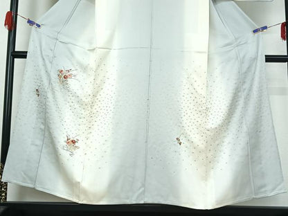 平和屋着物▽訪問着 単衣 刺繍 流水花文 暈し染め 金銀糸 金彩 正絹 逸品 AABG5614jh