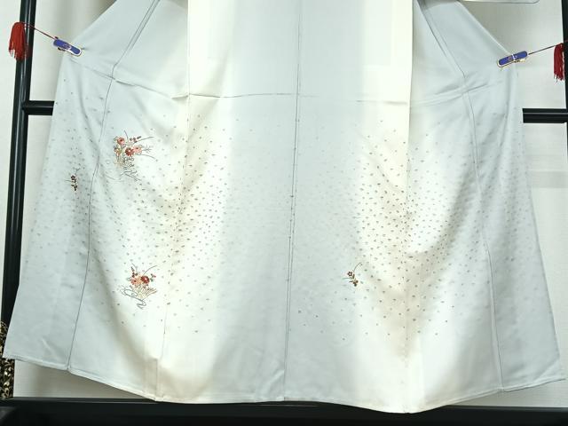 平和屋着物▽訪問着 単衣 刺繍 流水花文 暈し染め 金銀糸 金彩 正絹 逸品 AABG5614jh
