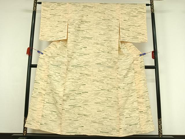 平和屋着物▽上質な小紋 単衣 霞文 正絹 逸品 AABG5615jh