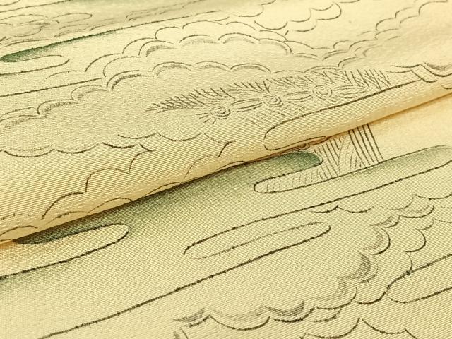 平和屋着物▽上質な小紋 単衣 霞文 正絹 逸品 AABG5615jh