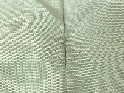 平和屋着物▽訪問着　単衣　作家物　紬地　手描き　花鳥文　暈し染め　正絹　逸品　AABG5617jh