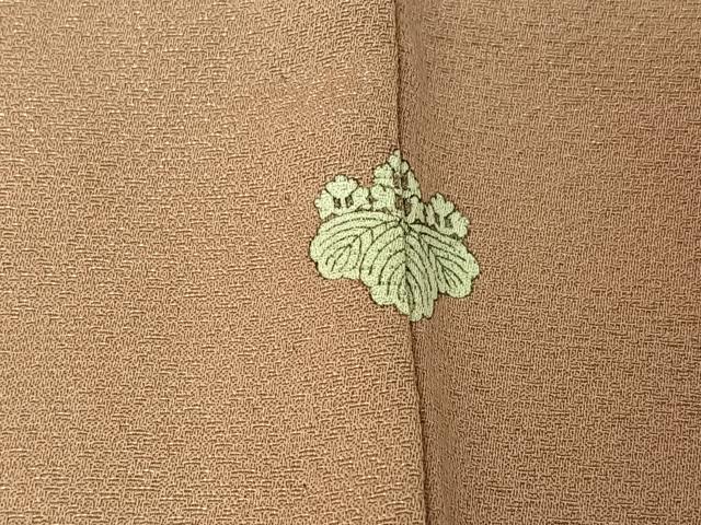 平和屋着物▽無地絵羽訪問着　単衣　総刺繍　辻が花文　薄柿色　正絹　逸品　AABG5618jh